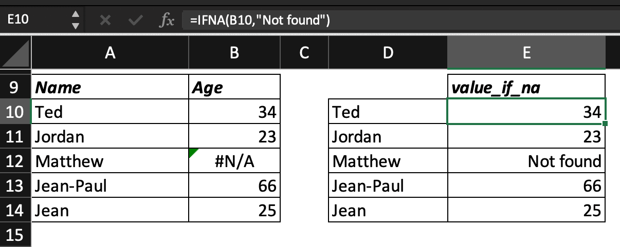 =IFNA(B10,"Not found")