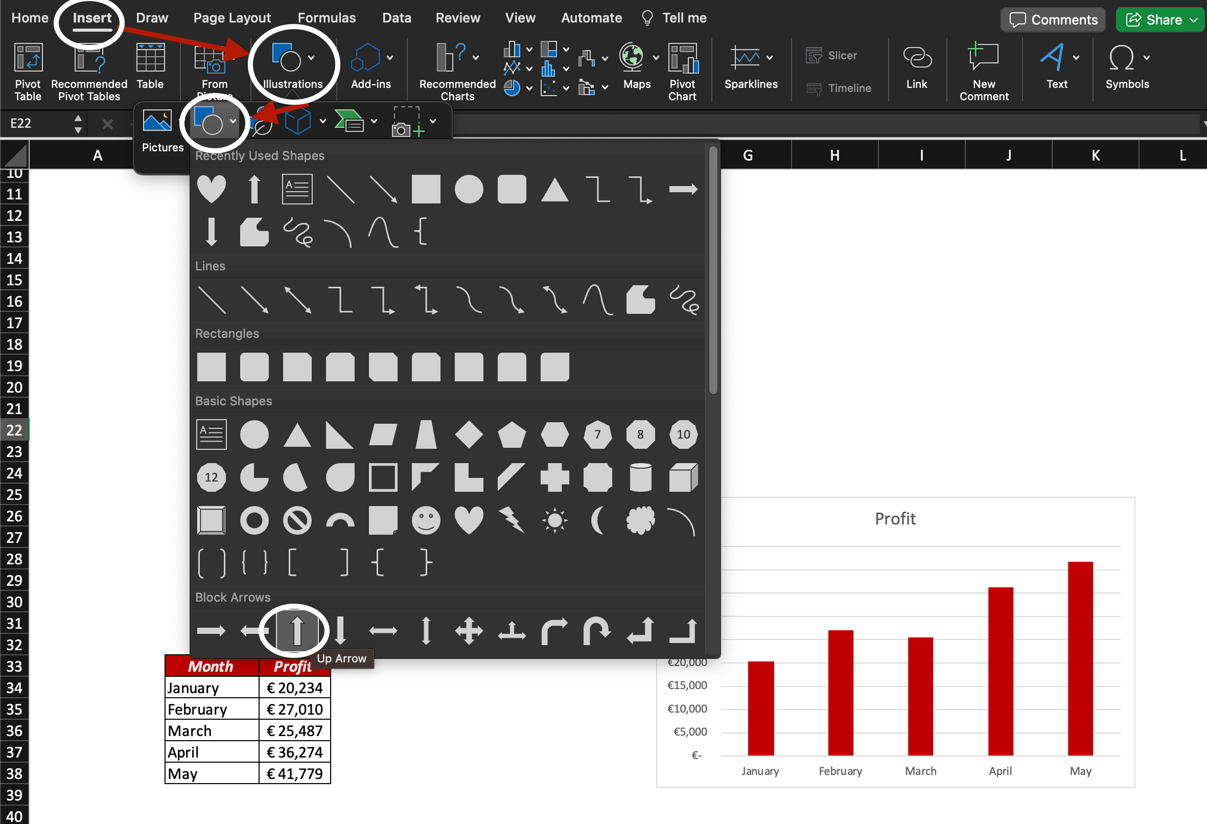 How to create custom shapes for a bar chart in Excel.