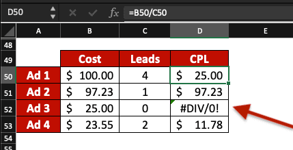 How to remove divided by zero error in Excel. Example.