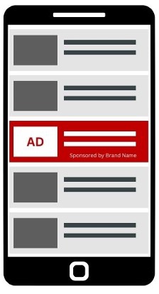 In-feed ad example on mobile by Ted Jordan.