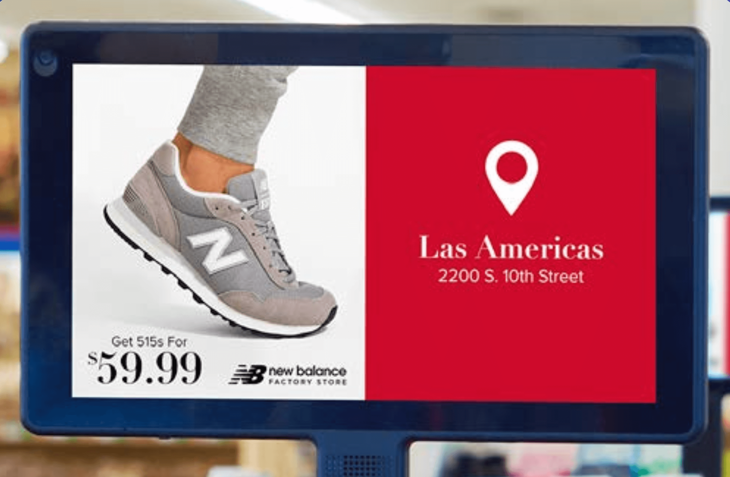 Drive to Store ad example using DOOH and a store locator feature.